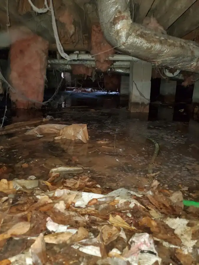 Crawl space flood assessment for Commercial Water Damage Restoration in Liberty Hill